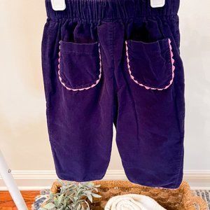 Bella Bliss Navy Blue Corduroy Pink Ric Rac Pants - 18m